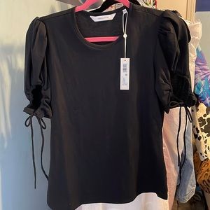 Rebecca Taylor Black Short Sleeve Shirt